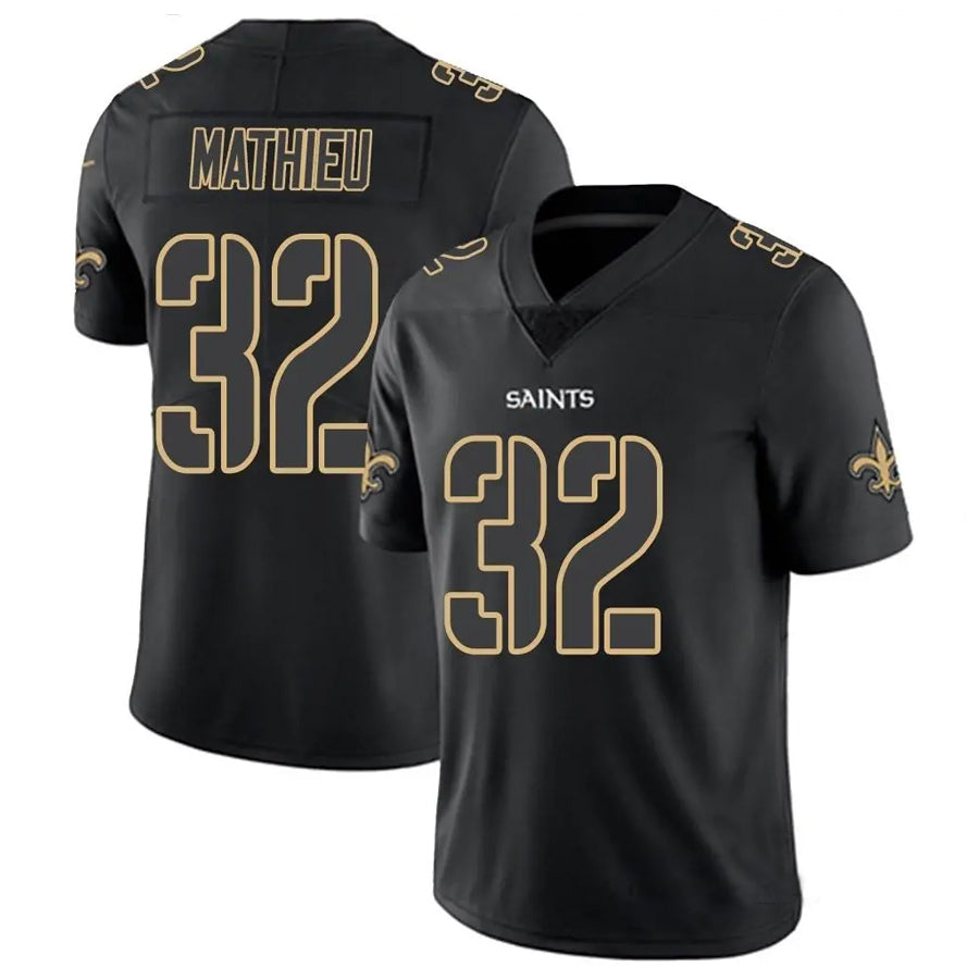Kooe NO.Saints #32 Tyrann Mathieu Player Limited Black Impact Stitched Jerseys