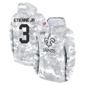 Kooe NO.Saints #3 Travis Etienne Jr. Player Arctic Camo Salute to Service Pullover Hoodies Limited Game Stitched Jerseys