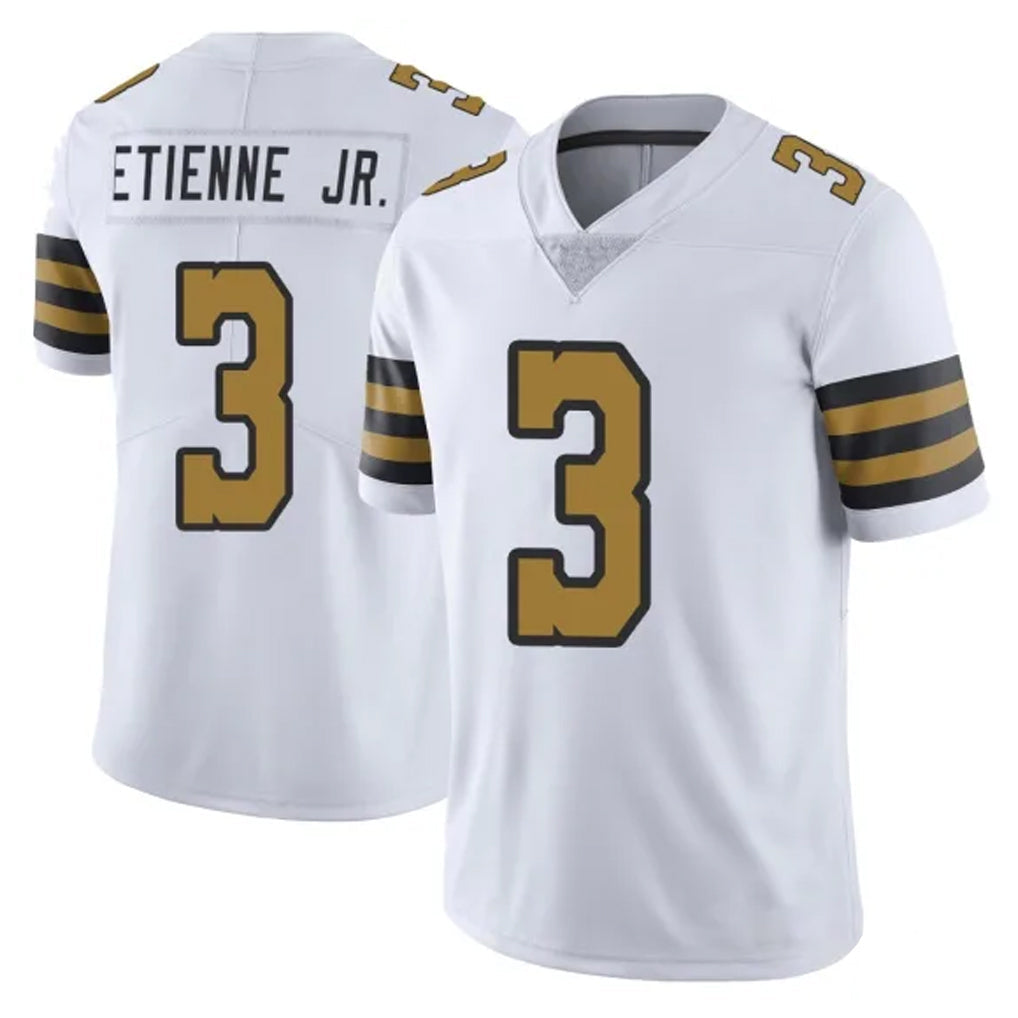 Kooe NO.Saints #3 Travis Etienne Jr. Player White Limited Color Rush Home Game Stitched Jerseys