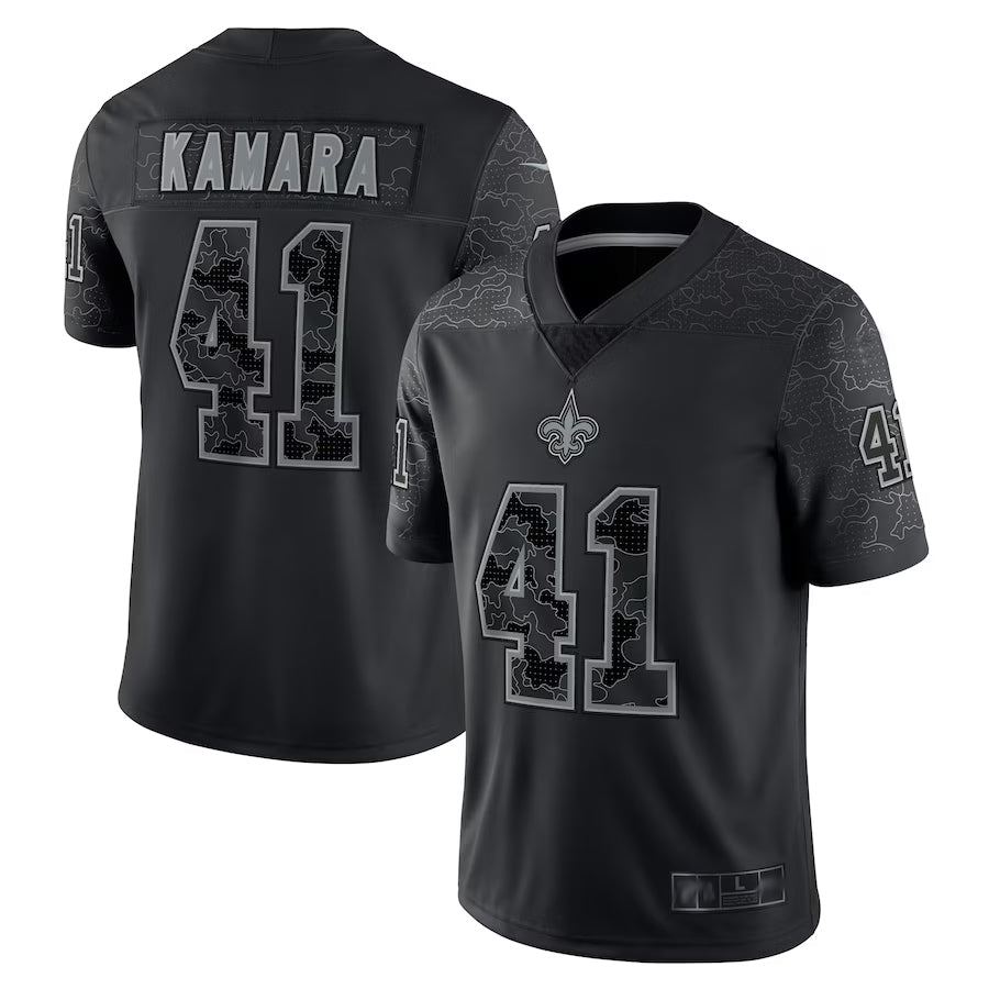 Kooe NO.Saints #41 Alvin Kamara Player Black RFLCTV Limited Stitched Jerseys