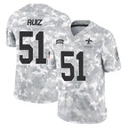 Kooe NO.Saints #51 Cesar Ruiz Player Arctic Camo Salute To Service Limited Game Stitched Jerseys