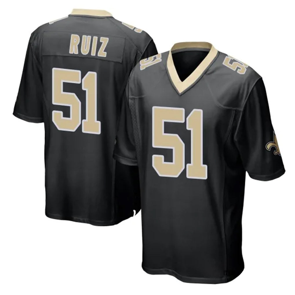 Kooe NO.Saints #51 Cesar Ruiz Player Black Home Game Stitched Jerseys