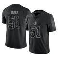 Kooe NO.Saints #51 Cesar Ruiz Player Black Limited Reflective Home Game Stitched Jerseys