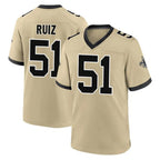Kooe NO.Saints #51 Cesar Ruiz Player Gold Home Game Stitched Jerseys