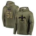 Kooe NO.Saints #51 Cesar Ruiz Player Olive Salute to Service Pullover Hoodies Home Game Stitched Jerseys