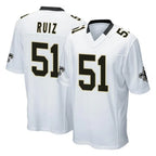 Kooe NO.Saints #51 Cesar Ruiz Player White Home Game Stitched Jerseys