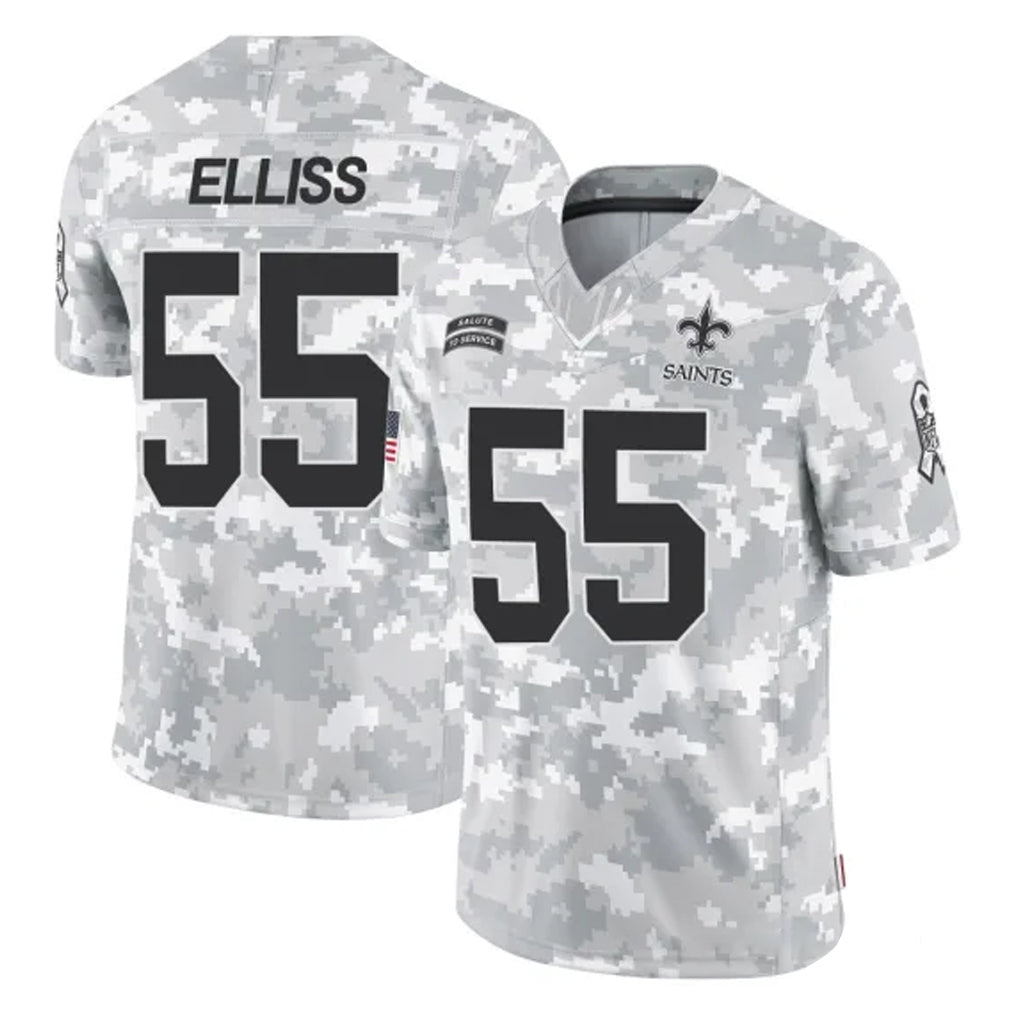 Kooe NO.Saints #55 Kaden Elliss Player Arctic Camo Salute To Service Limited Game Stitched Jerseys