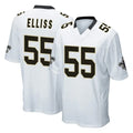 Kooe NO.Saints #55 Kaden Elliss Player White Home Game Stitched Jerseys