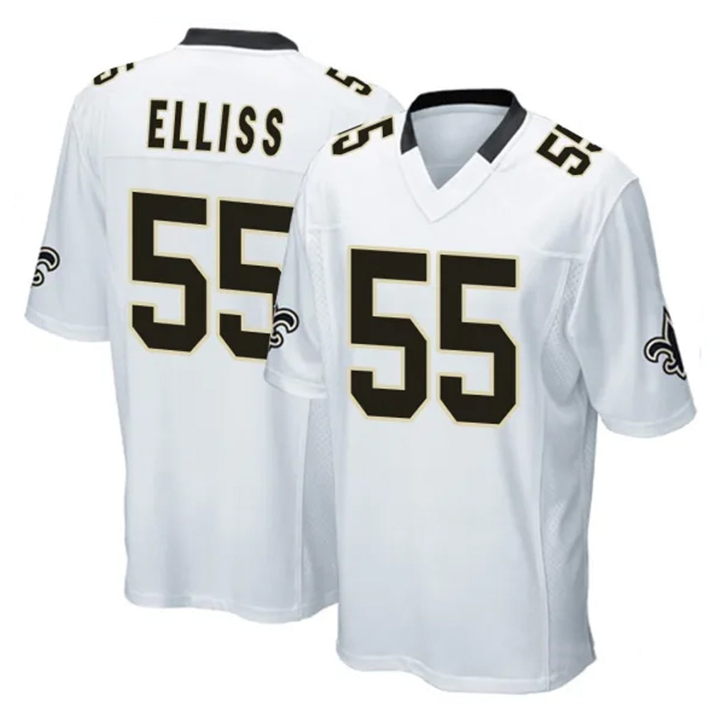 Kooe NO.Saints #55 Kaden Elliss Player White Home Game Stitched Jerseys
