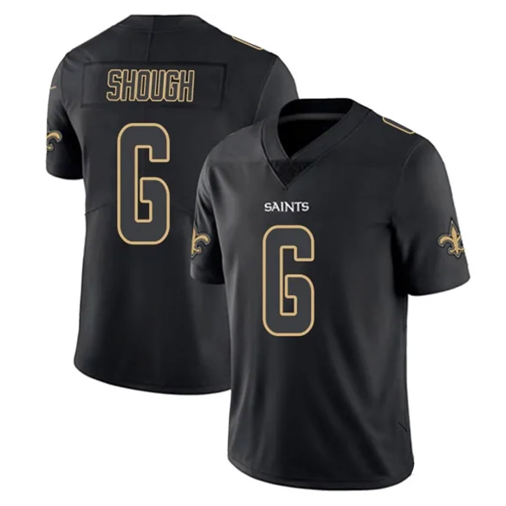 Kooe NO.Saints #6 Tyler Shough Player Black Impact Limited Home Game Stitched Jerseys