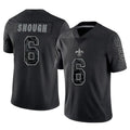 Kooe NO.Saints #6 Tyler Shough Player Black Limited Reflective Home Game Stitched Jerseys