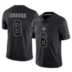 Kooe NO.Saints #6 Tyler Shough Player Black Limited Reflective Home Game Stitched Jerseys