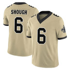 Kooe NO.Saints #6 Tyler Shough Player Gold Limited Vapor F.U.S.E. Home Game Stitched Jerseys