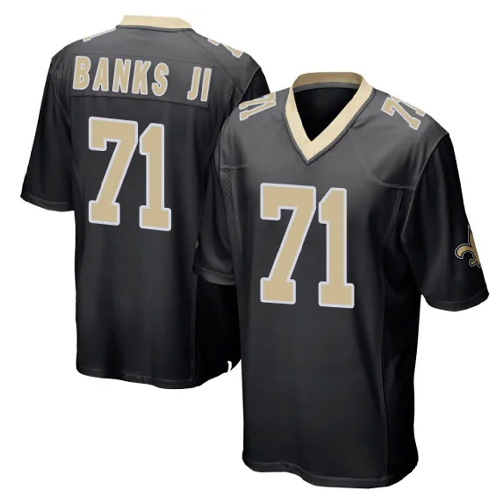 Kooe NO.Saints #71 Kelvin Banks Jr. Player Black Home Game Stitched Jerseys