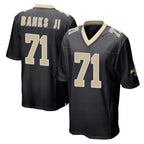 Kooe NO.Saints #71 Kelvin Banks Jr. Player Black Home Game Stitched Jerseys