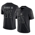 Kooe NO.Saints #71 Kelvin Banks Jr. Player Black Limited Reflective Home Game Stitched Jerseys