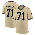 Kooe NO.Saints #71 Kelvin Banks Jr. Player Gold Home Game Stitched Jerseys