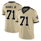 Kooe NO.Saints #71 Kelvin Banks Jr. Player Gold Limited Vapor F.U.S.E. Home Game Stitched Jerseys