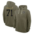 Kooe NO.Saints #71 Kelvin Banks Jr. Player Olive Salute to Service Pullover Hoodies Limited Stitched Jerseys