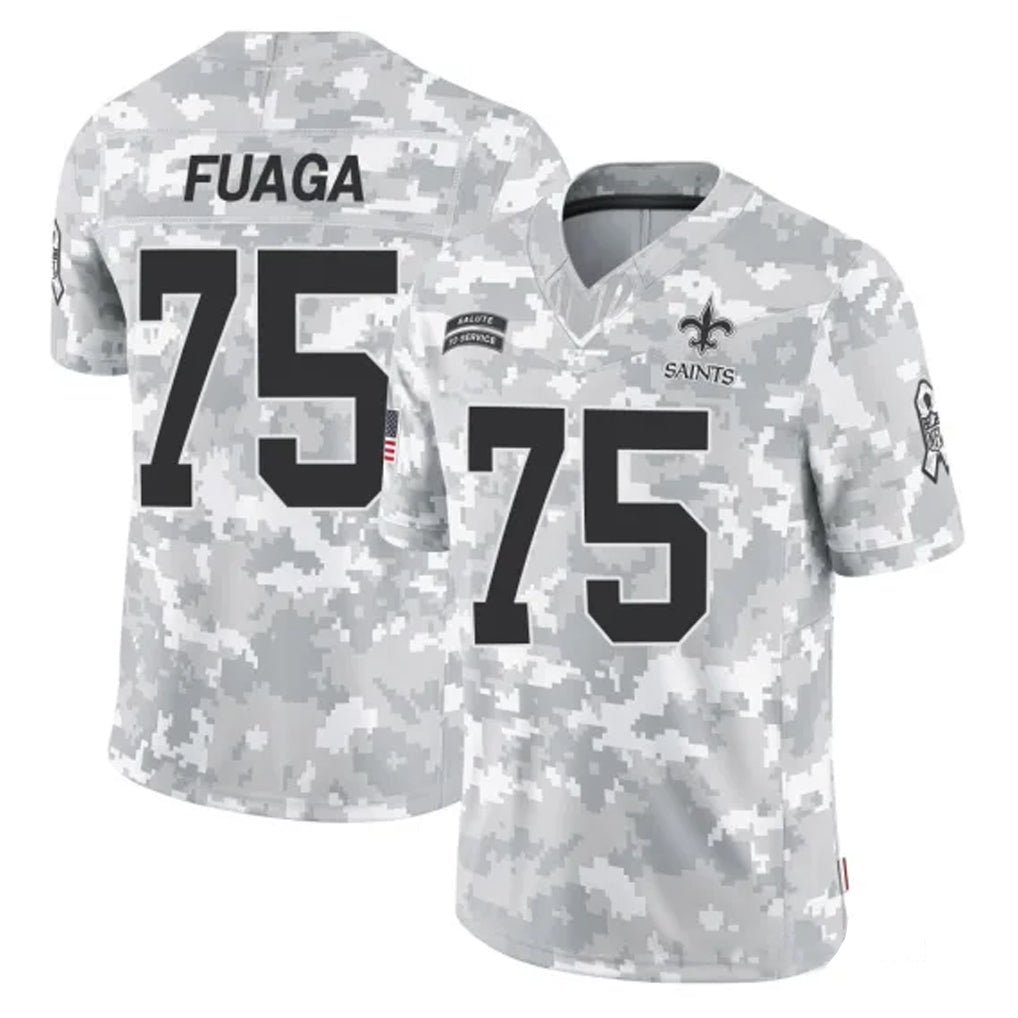 Kooe NO.Saints #75 Taliese Fuaga Player Arctic Camo Salute To Service Limited Game Stitched Jerseys
