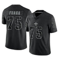 Kooe NO.Saints #75 Taliese Fuaga Player Black Limited Reflective Home Game Stitched Jerseys