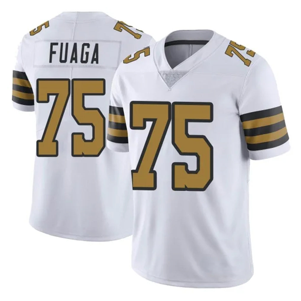 Kooe NO.Saints #75 Taliese Fuaga Player White Limited Color Rush Home Game Stitched Jerseys