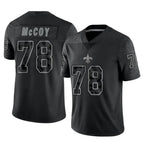 Kooe NO.Saints #78 Erik McCoy Player Black Limited Reflective Home Game Stitched Jerseys