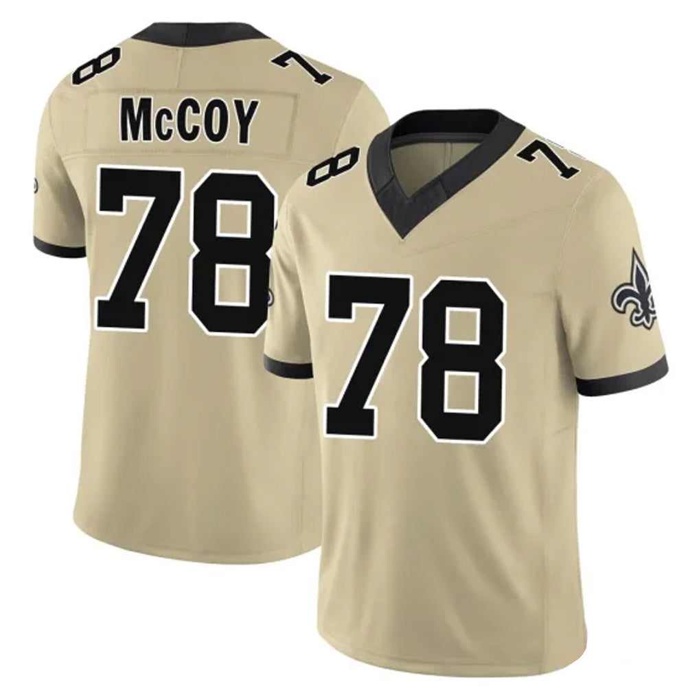 Kooe NO.Saints #78 Erik McCoy Player Gold Limited Vapor F.U.S.E. Home Game Stitched Jerseys