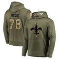 Kooe NO.Saints #78 Erik McCoy Player Olive Salute to Service Pullover Hoodies Home Game Stitched Jerseys
