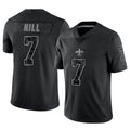 Kooe NO.Saints #7 Taysom Hill Player Black RFLCTV Limited Stitched Jerseys