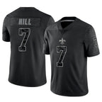 Kooe NO.Saints #7 Taysom Hill Player Black RFLCTV Limited Stitched Jerseys