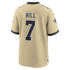 Kooe NO.Saints #7 Taysom Hill Player Gold Alternate Game Stitched Jerseys