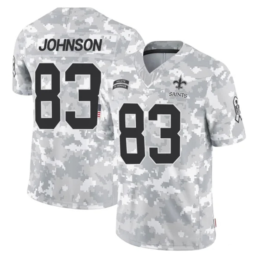 Kooe NO.Saints #83 Juwan Johnson Player Arctic Camo Salute To Service Limited Game Stitched Jerseys