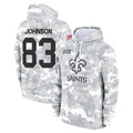 Kooe NO.Saints #83 Juwan Johnson Player Arctic Camo Salute to Service Pullover Hoodies Limited Game Stitched Jerseys
