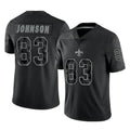 Kooe NO.Saints #83 Juwan Johnson Player Black Limited Reflective Home Game Stitched Jerseys