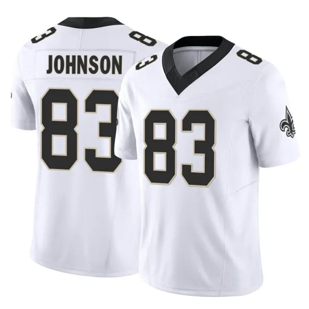 Kooe NO.Saints #83 Juwan Johnson Player White Limited Vapor F.U.S.E. Home Game Stitched Jerseys