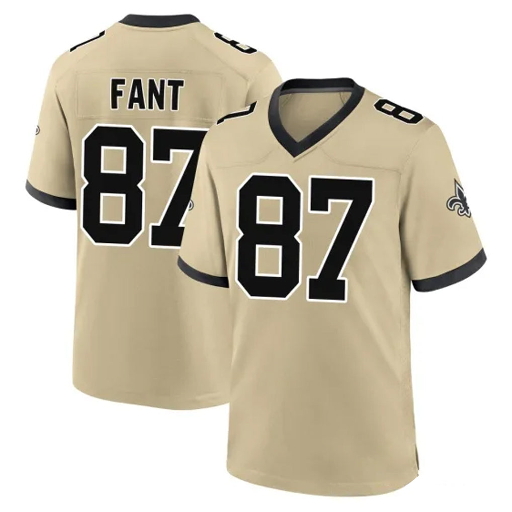 Kooe NO.Saints #87 Noah Fant Player Gold Home Game Stitched Jerseys