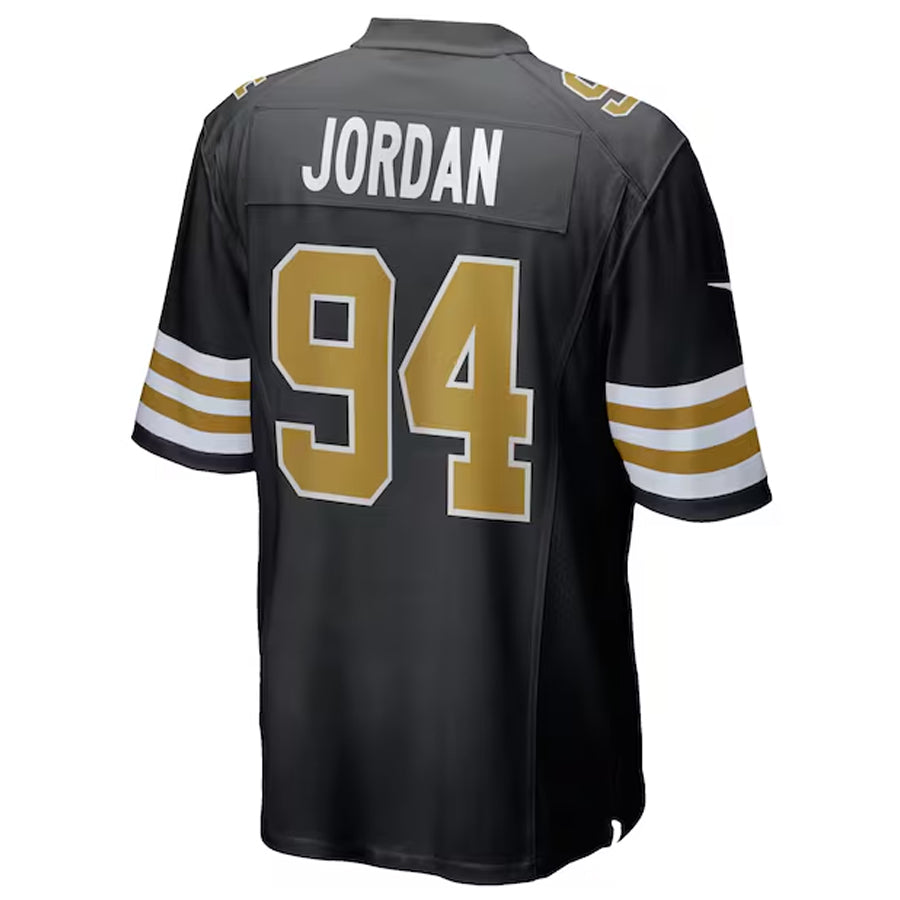 Kooe NO.Saints #94 Cameron Jordan Player Black Alternate Game Stitched Jerseys