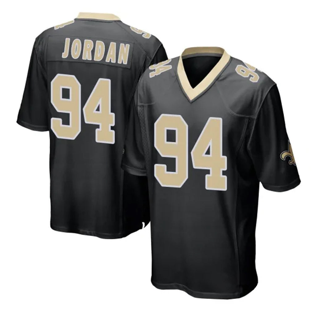 Kooe NO.Saints #94 Cameron Jordan Player Black Home Game Stitched Jerseys
