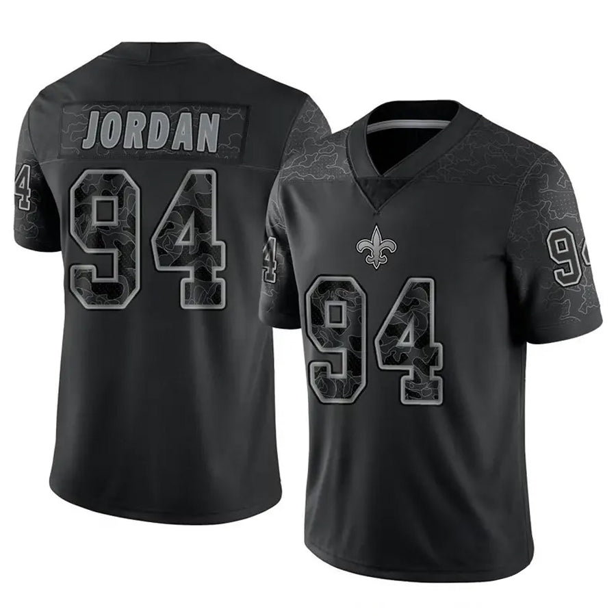 Kooe NO.Saints #94 Cameron Jordan Player Black RFLCTV Limited Stitched Jerseys
