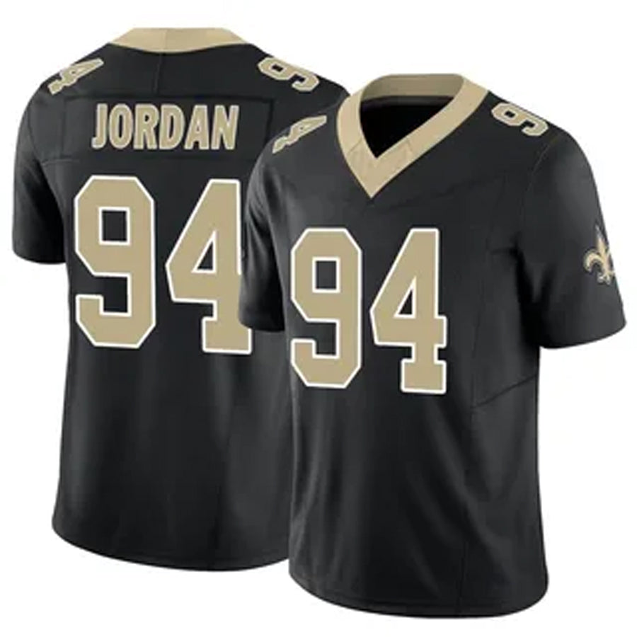 Kooe NO.Saints #94 Cameron Jordan Player Black Vapor F.U.S.E. Limited Stitched Jerseys
