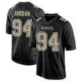 Kooe NO.Saints #94 Cameron Jordan Player Carbon Black Fashion Game Stitched Jerseys