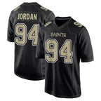 Kooe NO.Saints #94 Cameron Jordan Player Carbon Black Fashion Game Stitched Jerseys