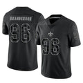 Kooe NO.Saints #96 Carl Granderson Player Black Limited Reflective Home Game Stitched Jerseys