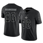 Kooe NO.Saints #96 Carl Granderson Player Black Limited Reflective Home Game Stitched Jerseys