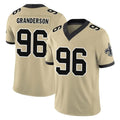 Kooe NO.Saints #96 Carl Granderson Player Gold Limited Vapor F.U.S.E. Home Game Stitched Jerseys