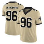 Kooe NO.Saints #96 Carl Granderson Player Gold Limited Vapor F.U.S.E. Home Game Stitched Jerseys