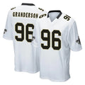 Kooe NO.Saints #96 Carl Granderson Player White Home Game Stitched Jerseys