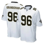 Kooe NO.Saints #96 Carl Granderson Player White Home Game Stitched Jerseys