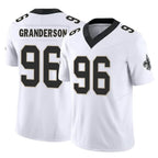 Kooe NO.Saints #96 Carl Granderson Player White Limited Vapor F.U.S.E. Home Game Stitched Jerseys